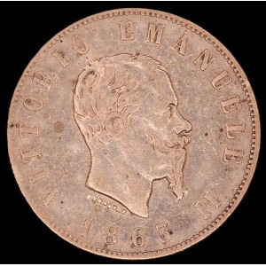 Italy. 1863 2 Lire N BN Naples