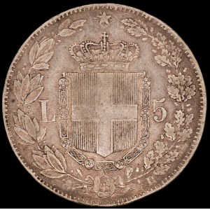 Italien. 1879 5 Lire