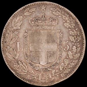Italy. 1879 5 Lire