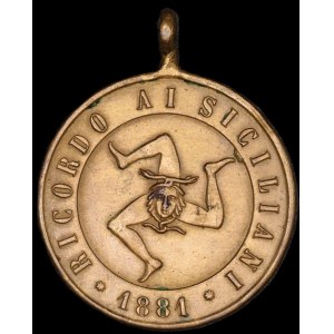 Italien. 1881 Medaille Königlicher Besuch in Sizilien