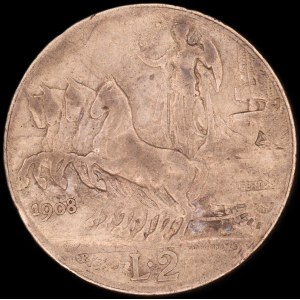 Italy. 1908 2 Lire R Rome