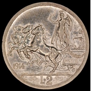 Italien. 1914 2 Lire R Rom