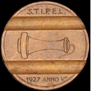Italien. 1927 Telefon-Marke Jahr 5 STIPEL Lombardei Selten