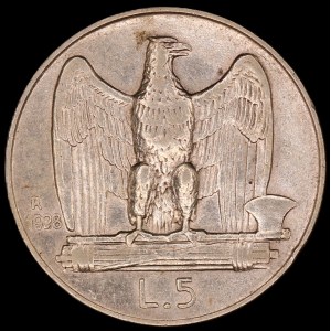 Italy. 1928 5 Lire R Rome Scarce Year