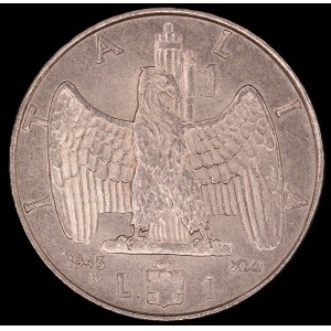 Italy. 1943 1 Lira R Rome