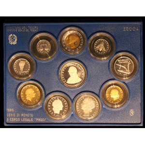 Italien. 1985 Proof Set 10 Stück Silber