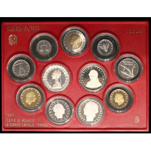 Italy. 1985 Proof Set 11 Pieces Silver