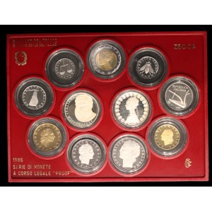 Italien. 1986 Proof Set 11 Stück Silber