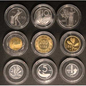 Italy. 1986 Proof Set 9 Pieces No Case