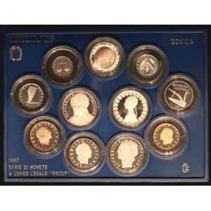Italy. 1987 Proof Set 11 Pieces Silver
