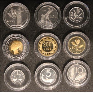 Italy. 1987 Proof Set 9 Pieces No Case