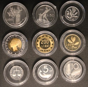 Italy. 1987 Proof Set 9 Pieces No Case