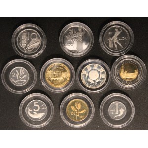Italien. 1989 Proof Set 9 Stück ohne Etui