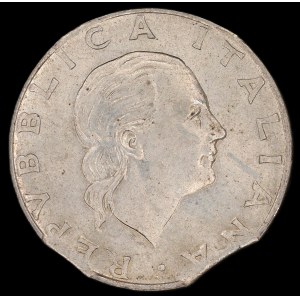 Italy. 1990 200 Lire Mint Error Double Clip