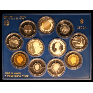 Italy. 1990 Proof Set 11 Pieces Silver