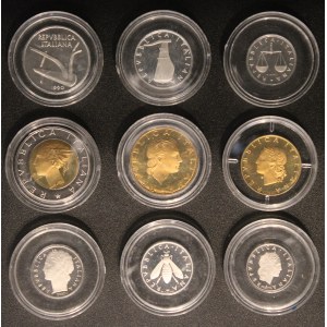 Italien. 1990 Proof Set 9 Stück ohne Etui
