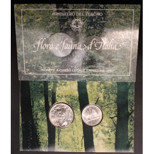 Italy. 1991 200 & 500 Lire In Original Case