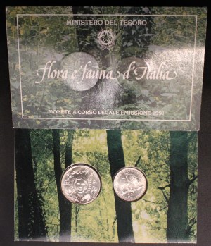 Italy. 1991 200 & 500 Lire In Original Case