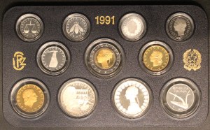 Itálie. 1991 Proof Set 11 Pieces Silver