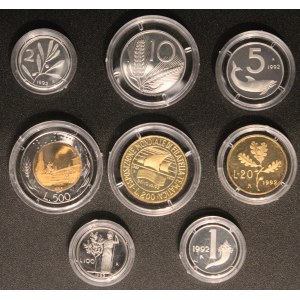 Italy. 1992 Proof Set 9 Pieces No Case