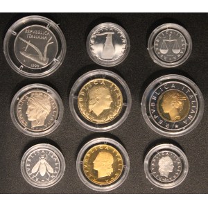 Italien. 1993 Proof Set 9 Stück ohne Etui