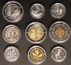 Italy. 1993 Proof Set 9 Pieces No Case