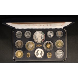 Italy. 2000 Proof Set 12 Pieces Silver