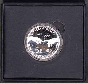 Itálie. 2025 5 Euro Michelangelo Silver
