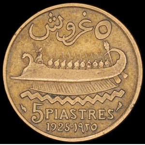 Libanon. 1925 5 Piaster