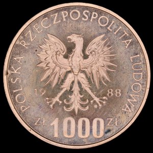 Poland. 1988 1000 Zlotych Proba 1990 Championship Silver