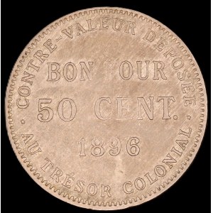 Reunion. 1896 50 Centimes Island of Reunion