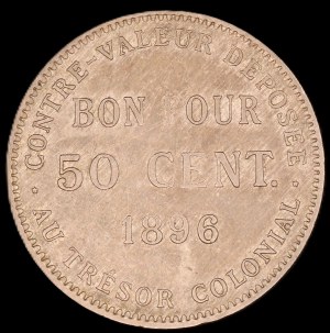 Reunion. 1896 50 Centimes Island of Reunion