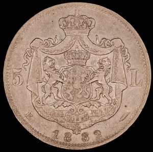 Romania. 1882 5 Lei Carol I