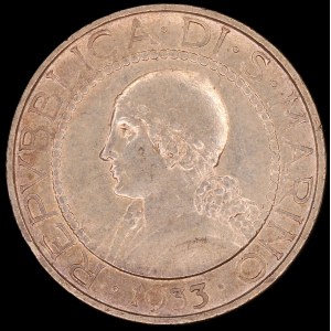 San Marino. 1933 5 Lire