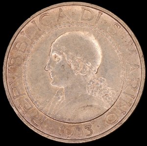 San Marino. 1933 5 Lire