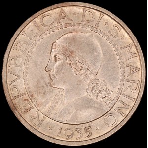 San Marino. 1935 5 Lire
