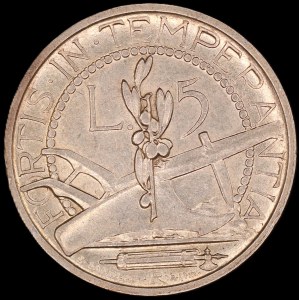 San Marino. 1935 5 Lire