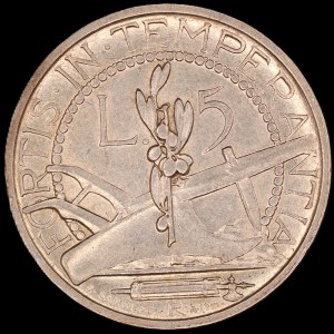 San Marino. 1935 5 Lire