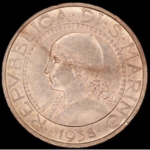 San Marino. 1938 5 Lire
