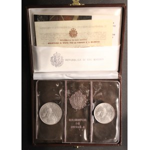 San Marino. 1983 1000 Lire Rafaello 2 Pieces Silver