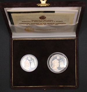 San Marino. 1983 1000 Lire Rafaello 2 Pieces Silver