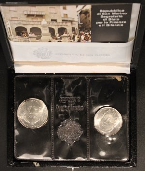 San Marino. 1984 1000 500 Lire In Original Case Silver