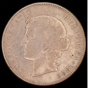 Switzerland. 1889 5 Francs B Bern