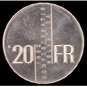 Switzerland. 1992 20 Francs Gertrud Kurz