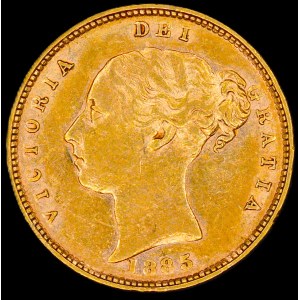 Great Britain. 1885 1/2 Sovereign London Shield Back Gold