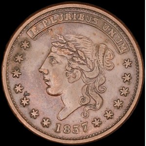 United States of America. 1837 Token 14th Ward New York Centre Market