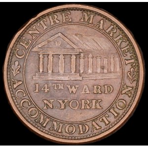 United States of America. 1837 Token 14th Ward New York Centre Market