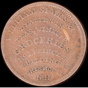 United States of America. 1837 Token New Hampshire William Simes