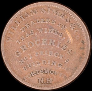 United States of America. 1837 Token New Hampshire William Simes