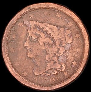 United States of America. 1850 1/2 Cent